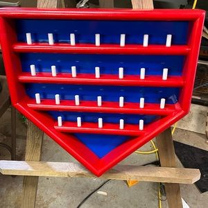 All American sport! Baseball ring display! Official home plate size handmade.